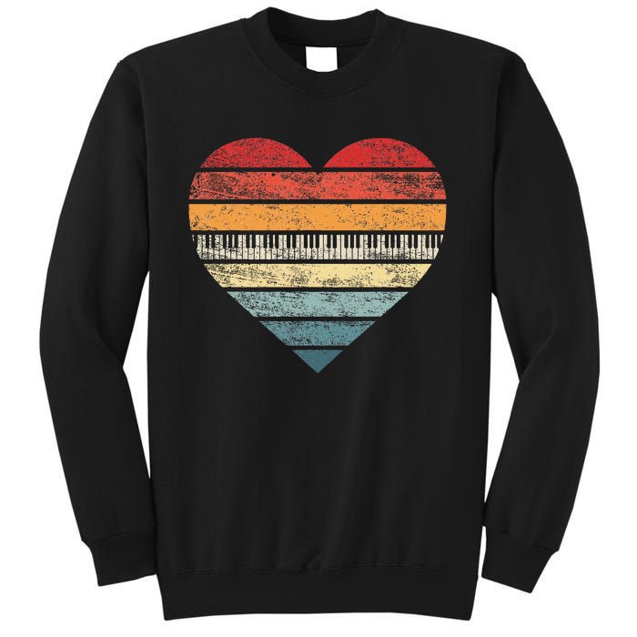 Pianist Gifts Retro Sunset Piano Keyboard Player Teacher Sweatshirt