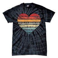 Pianist Gifts Retro Sunset Piano Keyboard Player Teacher Tie-Dye T-Shirt