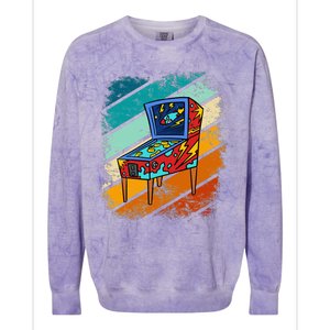 Pinball Gamer Retro Classic Arcade Machine Pin Ball Colorblast Crewneck Sweatshirt