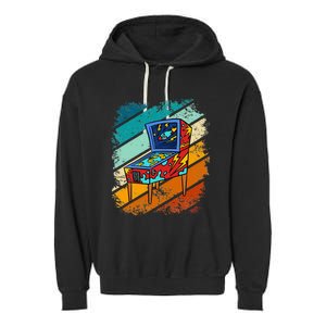 Pinball Gamer Retro Classic Arcade Machine Pin Ball Garment-Dyed Fleece Hoodie