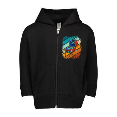 Pinball Gamer Retro Classic Arcade Machine Pin Ball Toddler Zip Fleece Hoodie