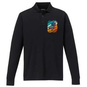 Pinball Gamer Retro Classic Arcade Machine Pin Ball Performance Long Sleeve Polo