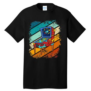 Pinball Gamer Retro Classic Arcade Machine Pin Ball Tall T-Shirt