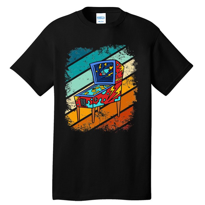 Pinball Gamer Retro Classic Arcade Machine Pin Ball Tall T-Shirt