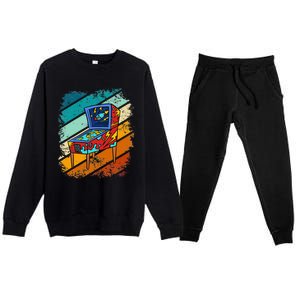 Pinball Gamer Retro Classic Arcade Machine Pin Ball Premium Crewneck Sweatsuit Set