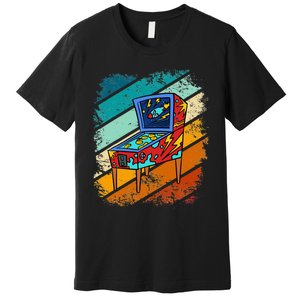 Pinball Gamer Retro Classic Arcade Machine Pin Ball Premium T-Shirt