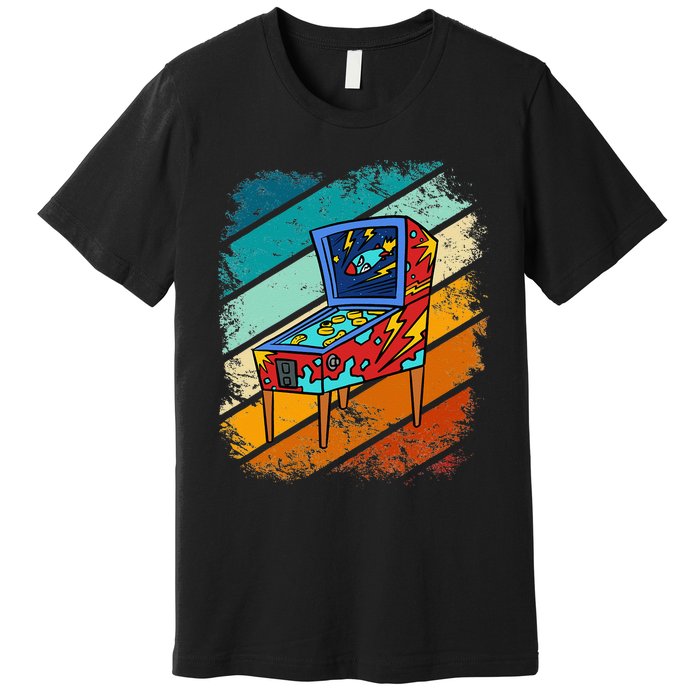 Pinball Gamer Retro Classic Arcade Machine Pin Ball Premium T-Shirt