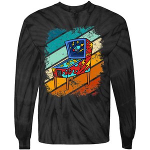 Pinball Gamer Retro Classic Arcade Machine Pin Ball Tie-Dye Long Sleeve Shirt