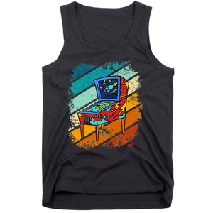 Pinball Gamer Retro Classic Arcade Machine Pin Ball Tank Top