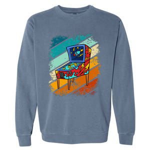 Pinball Gamer Retro Classic Arcade Machine Pin Ball Garment-Dyed Sweatshirt