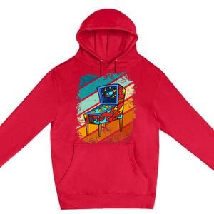 Pinball Gamer Retro Classic Arcade Machine Pin Ball Premium Pullover Hoodie