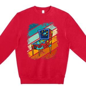 Pinball Gamer Retro Classic Arcade Machine Pin Ball Premium Crewneck Sweatshirt