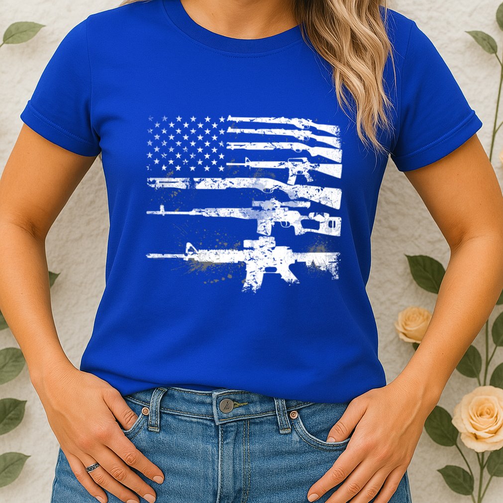 Patriotic Gun Rights 2nd Adt Ar15 American Flag Great Gift Meaningful Gift Womens T-Shirt