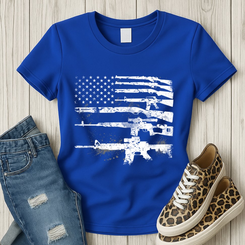 Patriotic Gun Rights 2nd Adt Ar15 American Flag Great Gift Meaningful Gift Womens T-Shirt