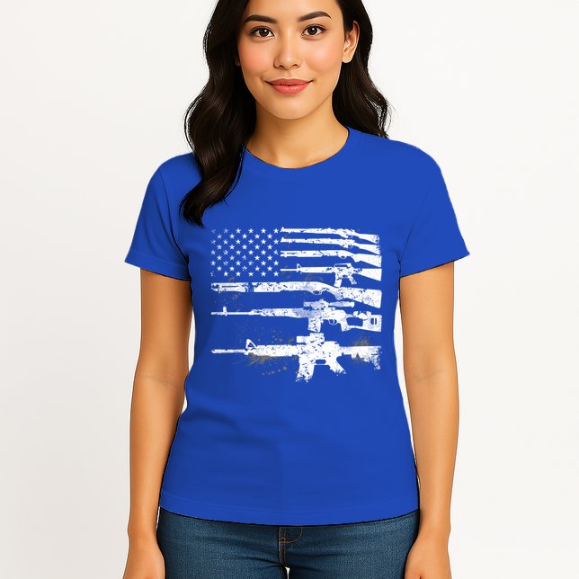 Patriotic Gun Rights 2nd Adt Ar15 American Flag Great Gift Meaningful Gift Womens T-Shirt