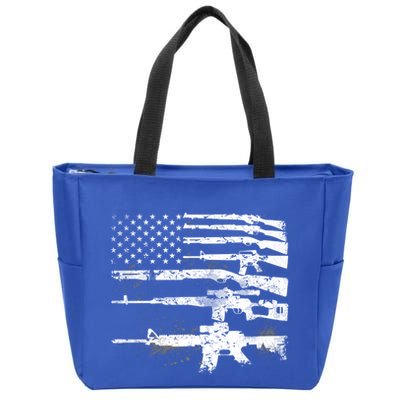 Patriotic Gun Rights 2nd Adt Ar15 American Flag Great Gift Meaningful Gift Zip Tote Bag