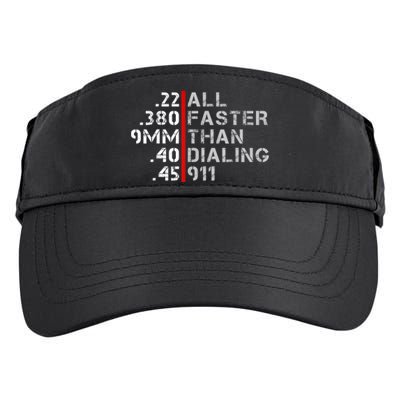 Pro Gun Rights Shirt Faster Than Dialing 911 Gun Lovers Adult Drive Performance Visor