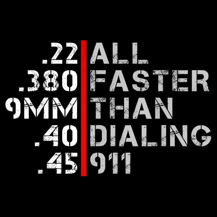 Pro Gun Rights Shirt Faster Than Dialing 911 Gun Lovers Cropped Pullover Crew