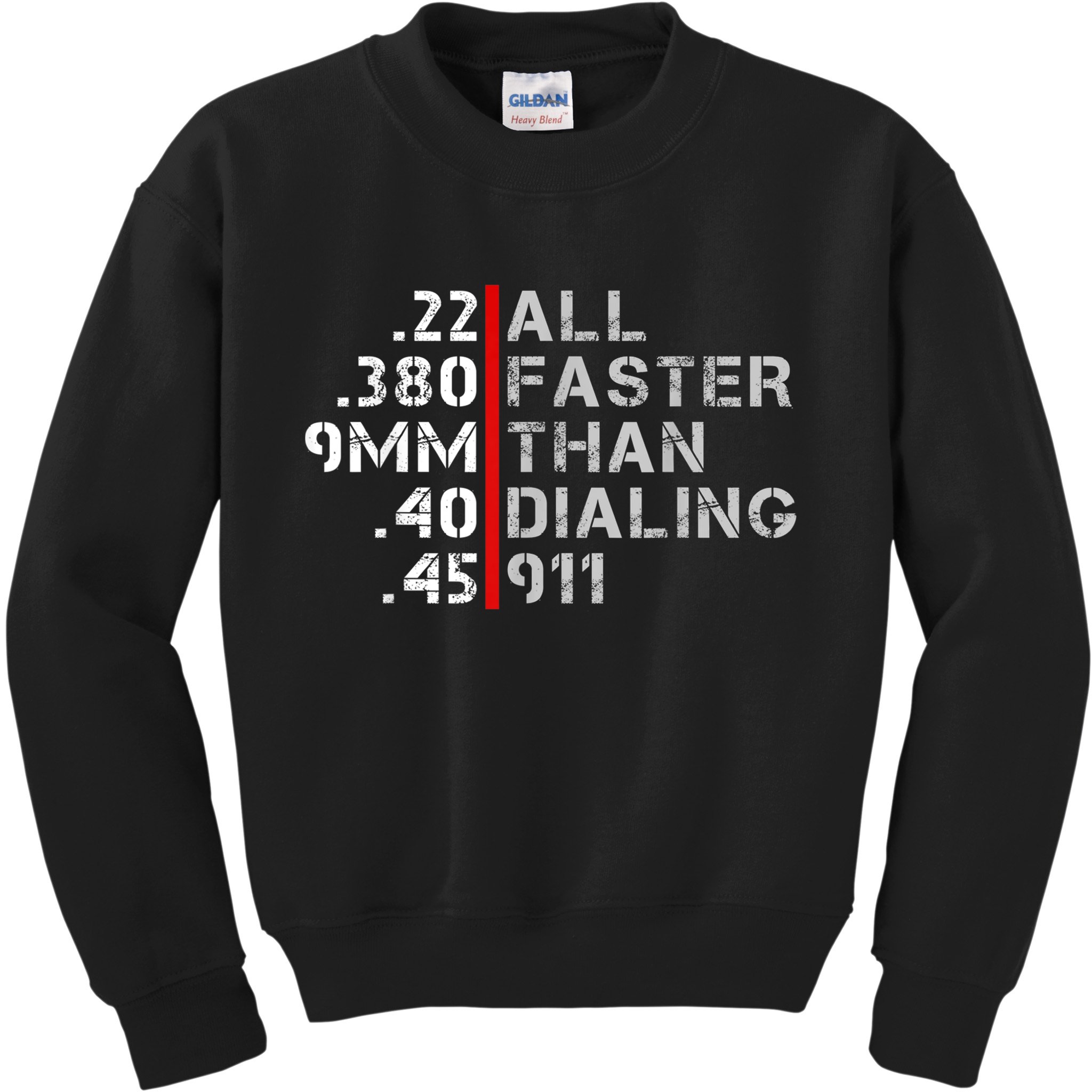 Pro Gun Rights Shirt Faster Than Dialing 911 Gun Lovers Kids Sweatshirt