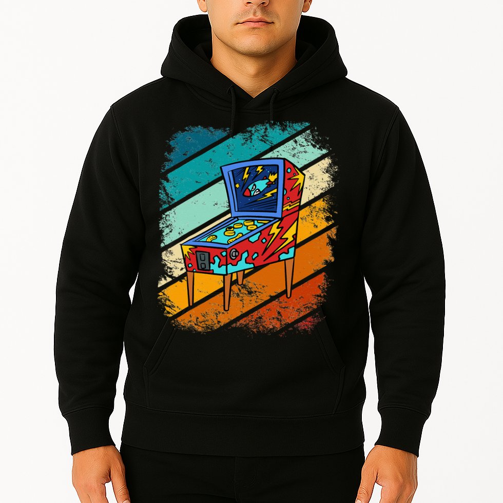 Pinball Gamer Retro Classic Arcade Machine Pin Ball Hoodie