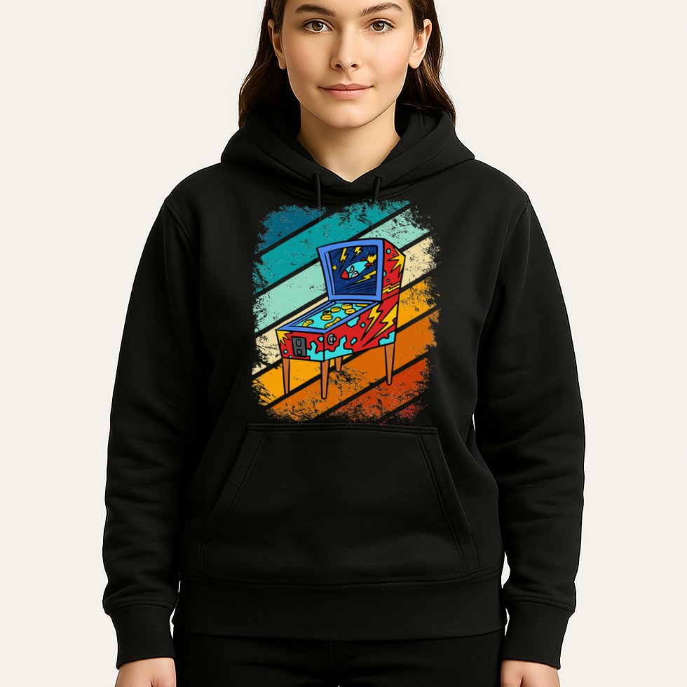 Pinball Gamer Retro Classic Arcade Machine Pin Ball Hoodie
