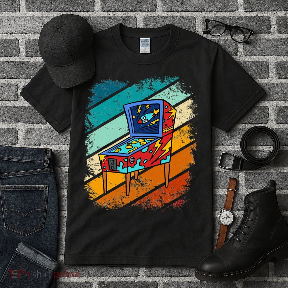 Pinball Gamer Retro Classic Arcade Machine Pin Ball Tall T-Shirt