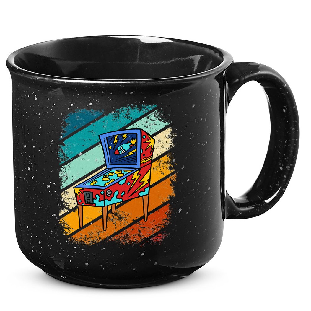 Pinball Gamer Retro Classic Arcade Machine Pin Ball 15oz Campfire Ceramic Mug
