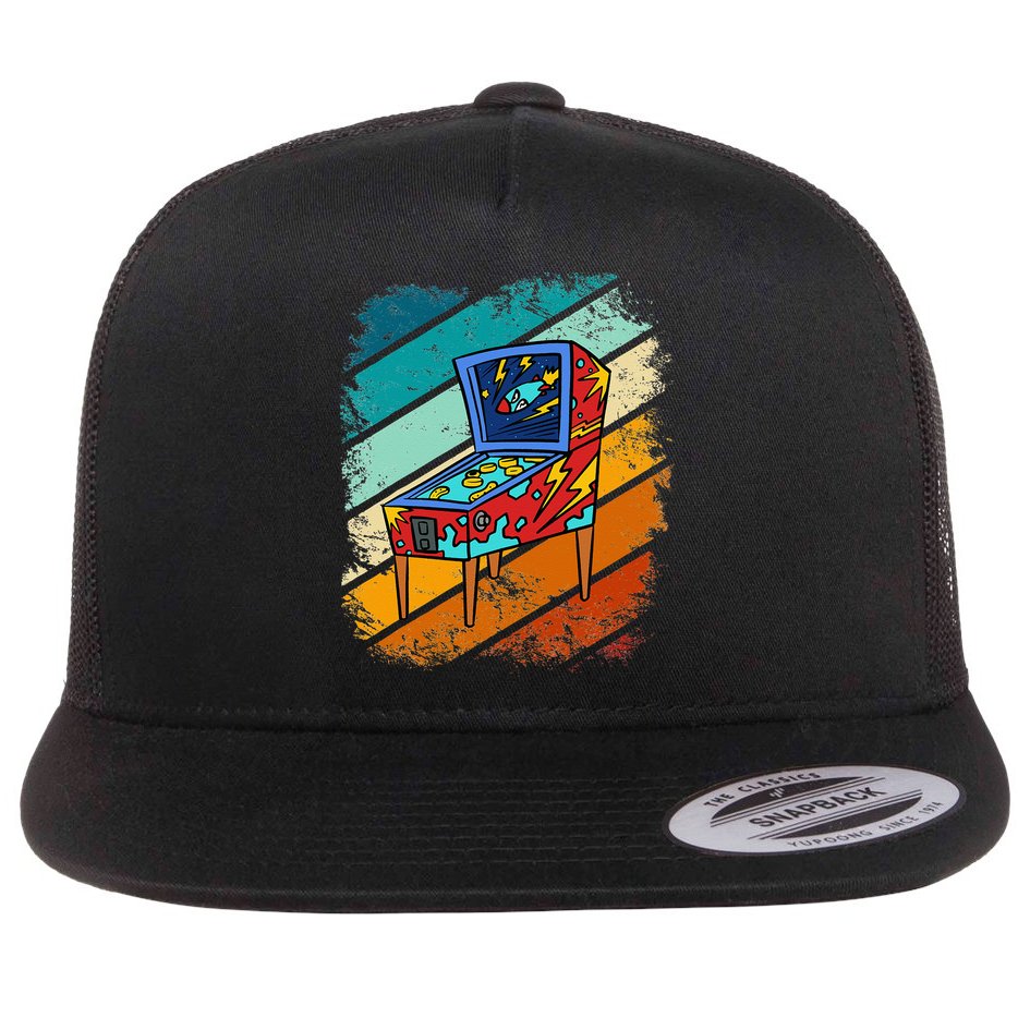 Pinball Gamer Retro Classic Arcade Machine Pin Ball Flat Bill Trucker Hat