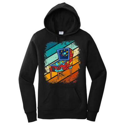Pinball Gamer Retro Classic Arcade Machine Pin Ball Women's Pullover Hoodie