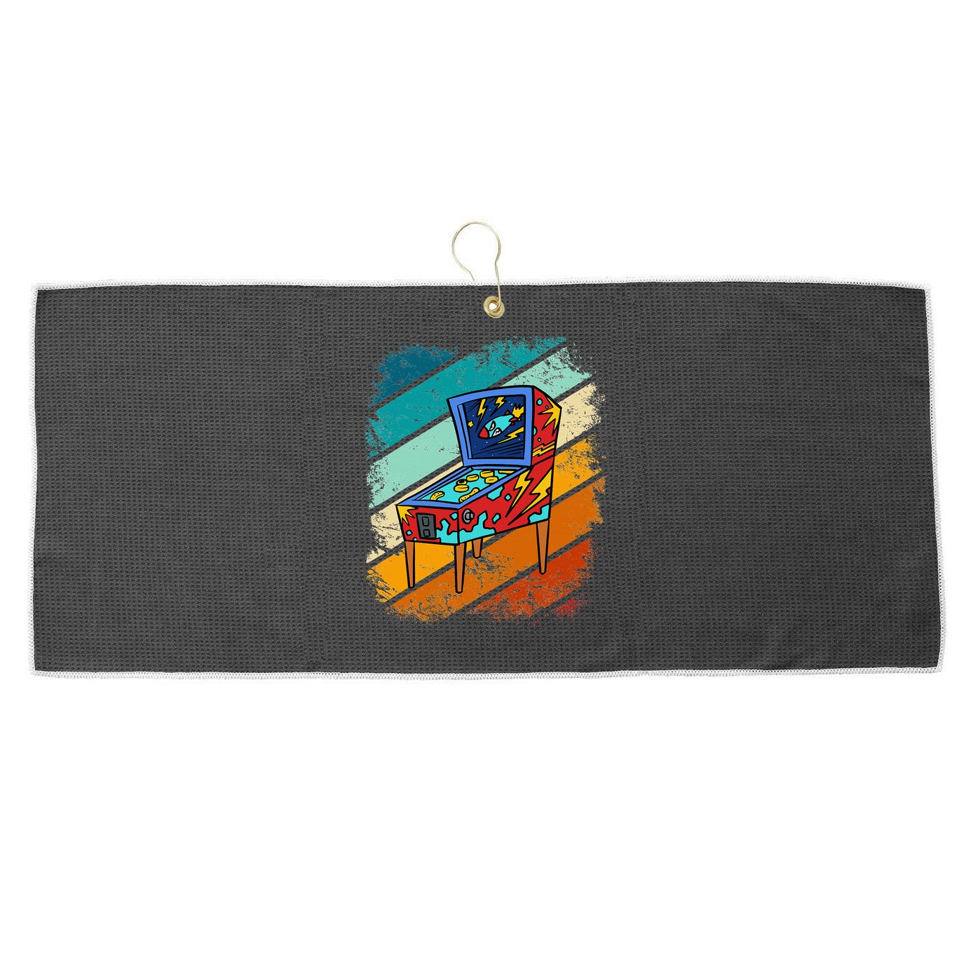 Pinball Gamer Retro Classic Arcade Machine Pin Ball Large Microfiber Waffle Golf Towel