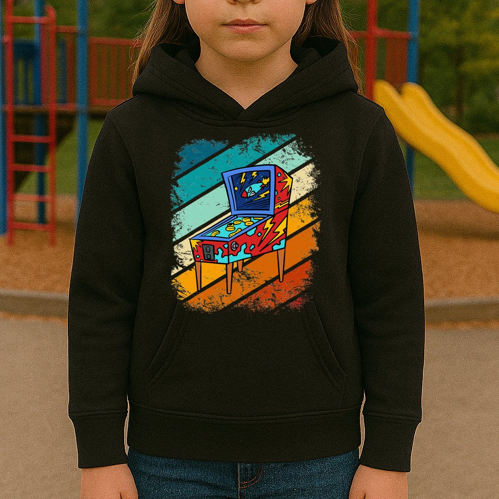 Pinball Gamer Retro Classic Arcade Machine Pin Ball Kids Hoodie