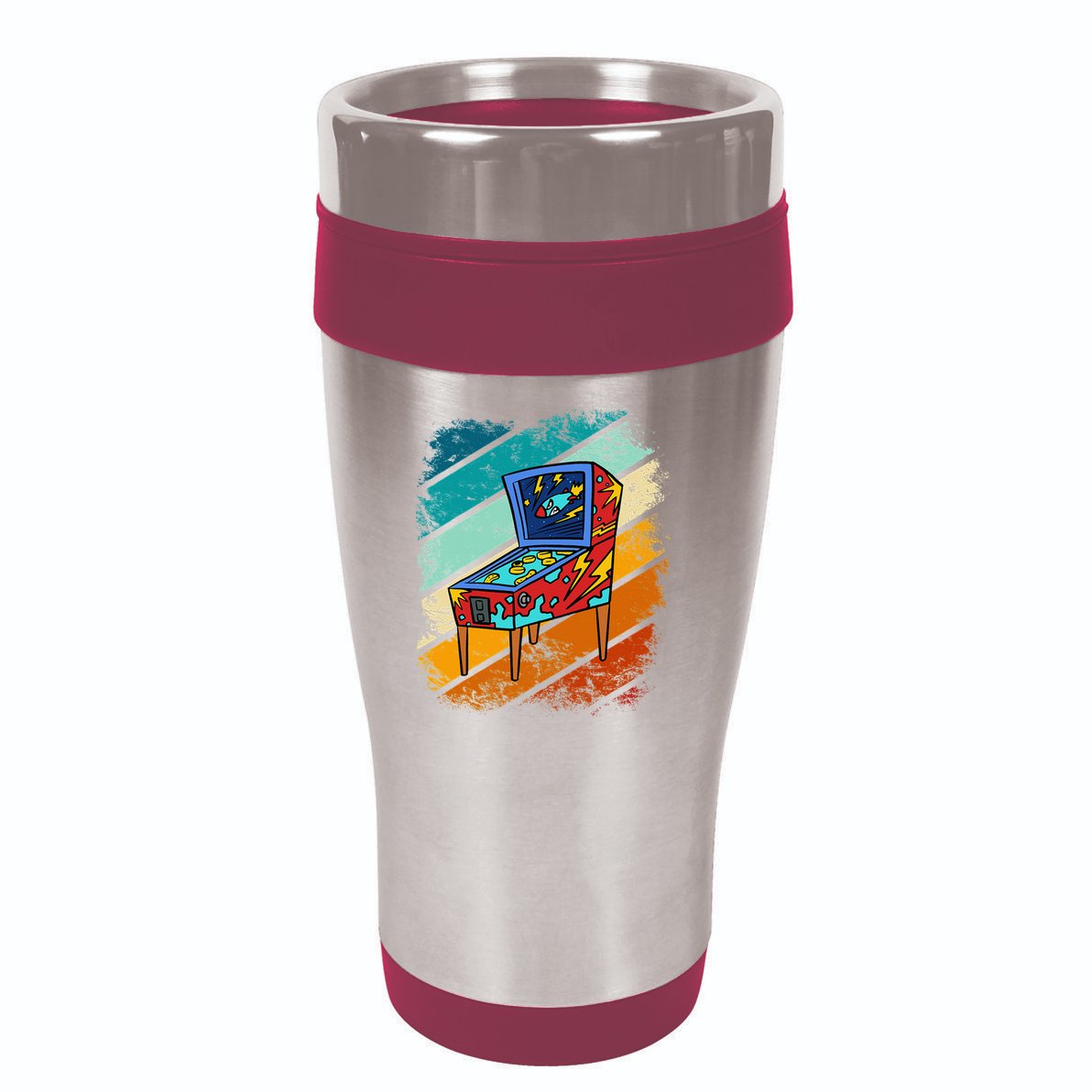 Pinball Gamer Retro Classic Arcade Machine Pin Ball 16oz Travel Tumbler