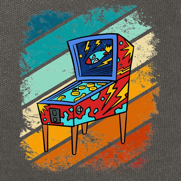 Pinball Gamer Retro Classic Arcade Machine Pin Ball Cotton Canvas Backpack