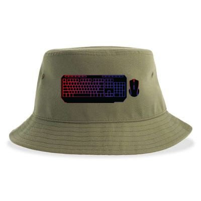 Pc Gamer Rgb Keyboard And Mouse Gift Gamer Dad Gift Sustainable Bucket Hat