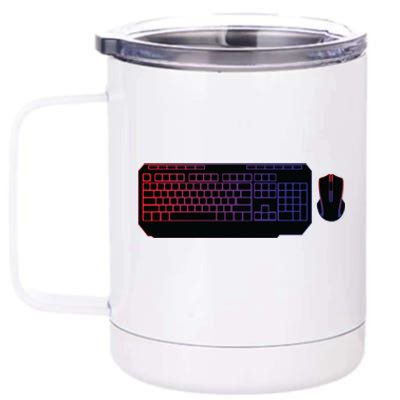 Pc Gamer Rgb Keyboard And Mouse Gift Gamer Dad Gift 12 oz Stainless Steel Tumbler Cup