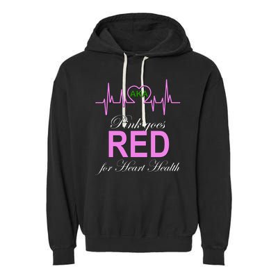 Pink Goes Red For Heart Health Garment-Dyed Fleece Hoodie