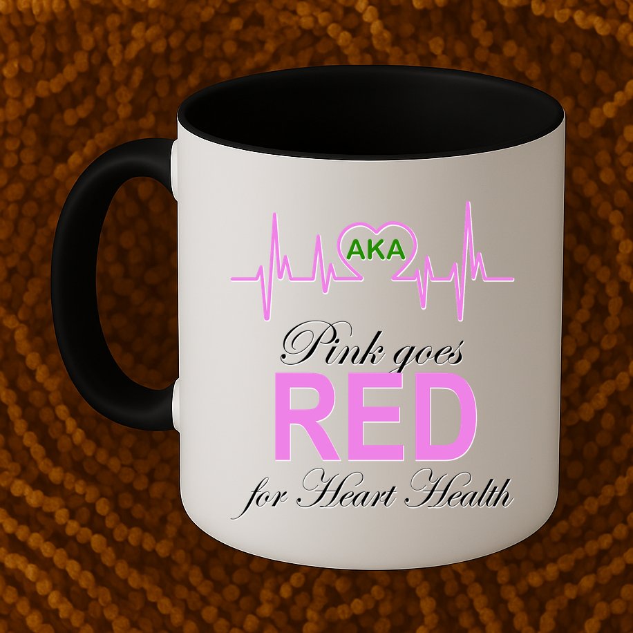 Pink Goes Red For Heart Health Mug
