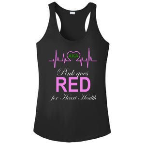 Pink Goes Red For Heart Health Ladies PosiCharge Competitor Racerback Tank