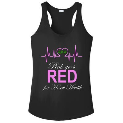 Pink Goes Red For Heart Health Ladies PosiCharge Competitor Racerback Tank