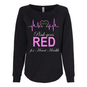 Pink Goes Red For Heart Health Womens California Wash Sweatshirt