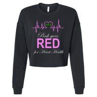 Pink Goes Red For Heart Health Cropped Pullover Crew