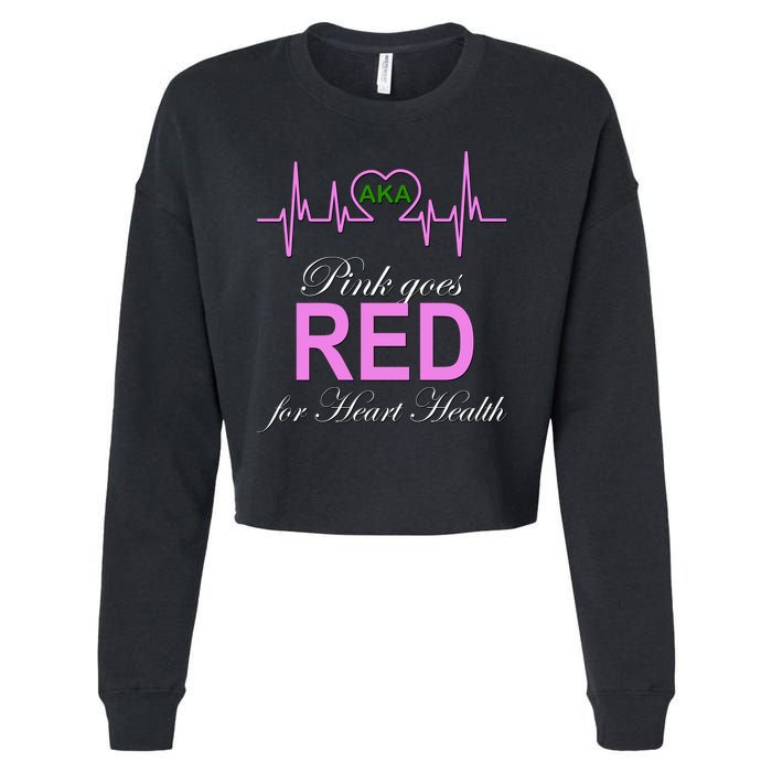 Pink Goes Red For Heart Health Cropped Pullover Crew