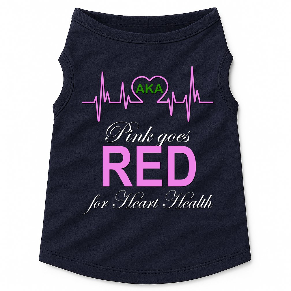 Pink Goes Red For Heart Health Doggie Tank