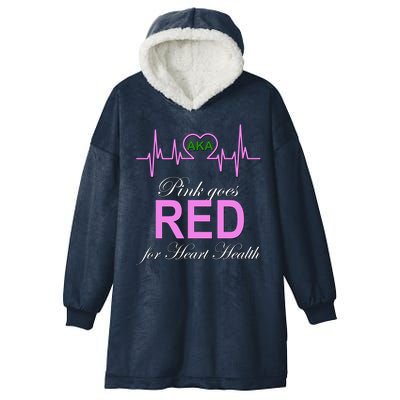Pink Goes Red For Heart Health Hooded Wearable Blanket