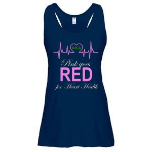 Pink Goes Red For Heart Health Ladies Essential Flowy Tank