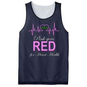 Pink Goes Red For Heart Health Mesh Reversible Basketball Jersey Tank