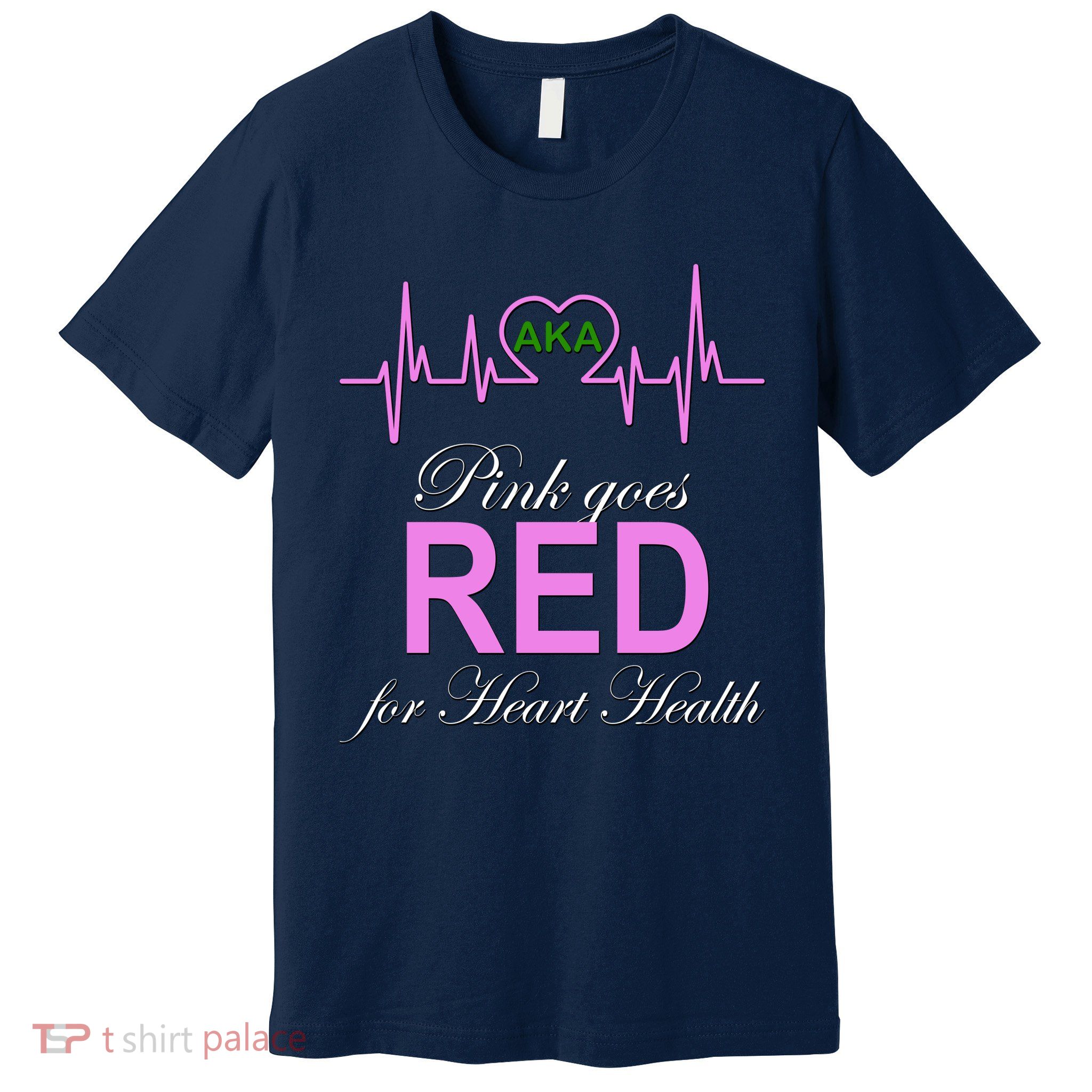 Pink Goes Red For Heart Health Premium T-Shirt