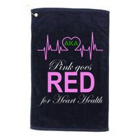Pink Goes Red For Heart Health Golf Towel