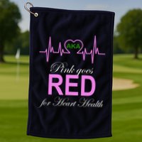 Pink Goes Red For Heart Health Golf Towel