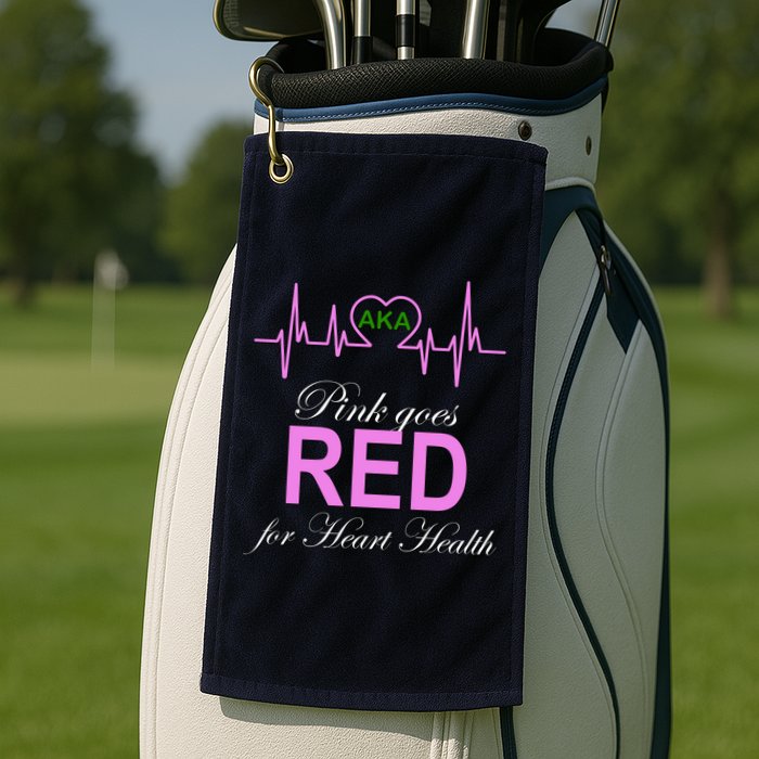 Pink Goes Red For Heart Health Golf Towel
